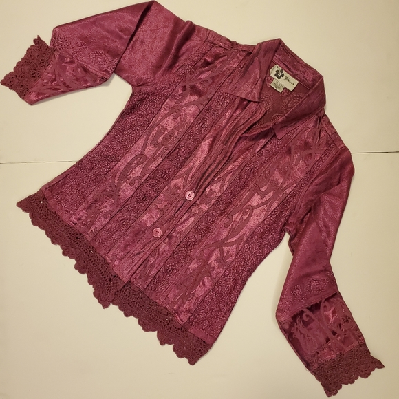 Gorgeous Vintage Magenta Flower Blazer - Picture 6 of 6